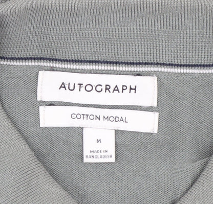 Marks and Spencer Autograph Men's Grey Collared Long Sleeve Pullover Jumper M