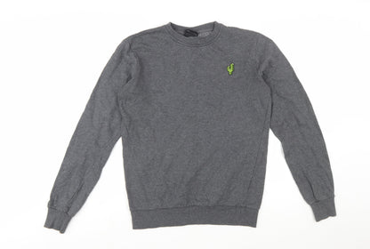 Ayacucho Men’s Grey Pullover Sweatshirt S Embroidered Logo