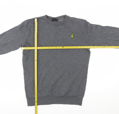 Ayacucho Men’s Grey Pullover Sweatshirt S Embroidered Logo