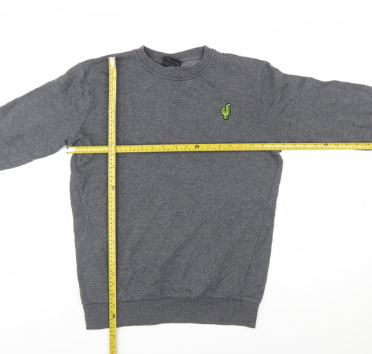 Ayacucho Men’s Grey Pullover Sweatshirt S Embroidered Logo