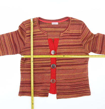 Marks and Spencer Per Una Women's Multicoloured L Striped 3/4 Sleeve Cardigan