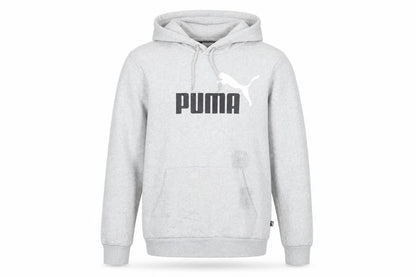 Puma Men's Grey Pullover Hoodie Small Graphic Logo Sweatshirt