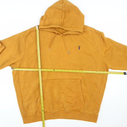 Next Men's Brown 2XL Pullover Hoodie with Logo and Kangaroo Pocket