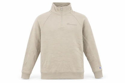 Champion Men Beige 1/4 Zip Pullover Sweatshirt Small Regular Fit