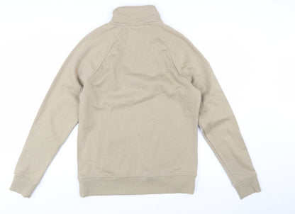 Champion Men Beige 1/4 Zip Pullover Sweatshirt Small Regular Fit