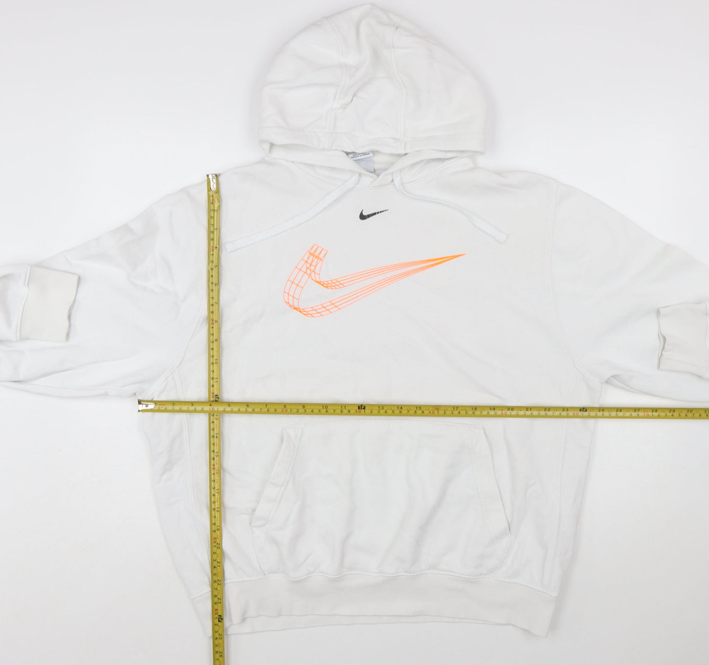 Nike Men White Pullover Hoodie L Graphic Logo Sportswear