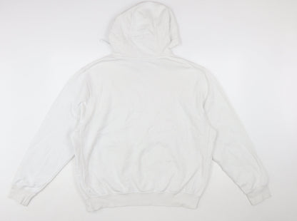 Nike Men White Pullover Hoodie L Graphic Logo Sportswear