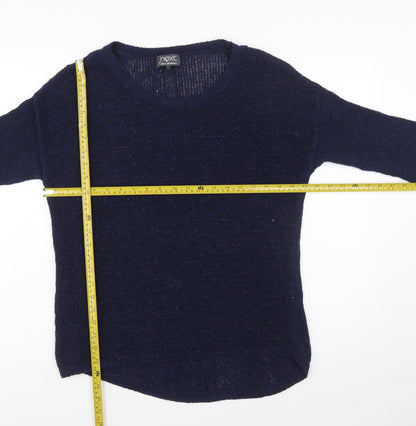 Next Women's Navy Blue Knit Button Back Jumper Size 12