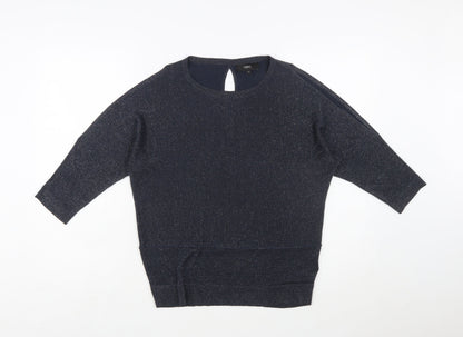 Next Women’s Blue Glitter Knit Pullover Jumper Size 10