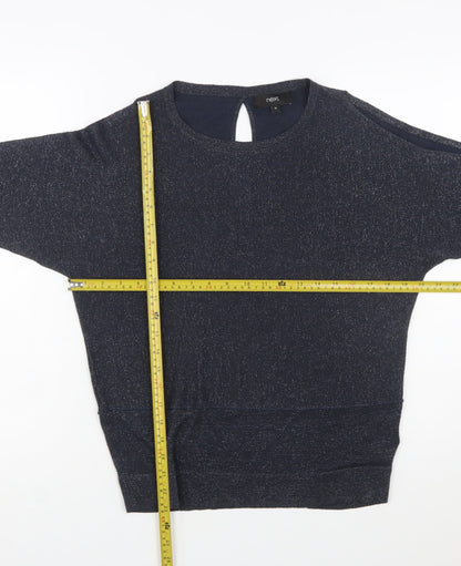 Next Women’s Blue Glitter Knit Pullover Jumper Size 10