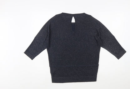 Next Women’s Blue Glitter Knit Pullover Jumper Size 10