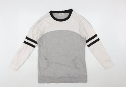 Next Womens Grey Colourblock Long Sleeve Pullover Sweatshirt Size 12