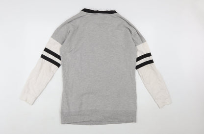 Next Womens Grey Colourblock Long Sleeve Pullover Sweatshirt Size 12