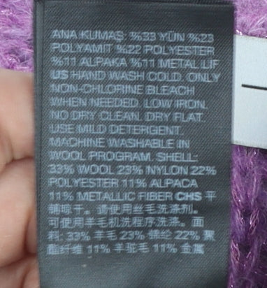 & Other Stories Women Purple Wool Blend Chunky Knit Cardigan S