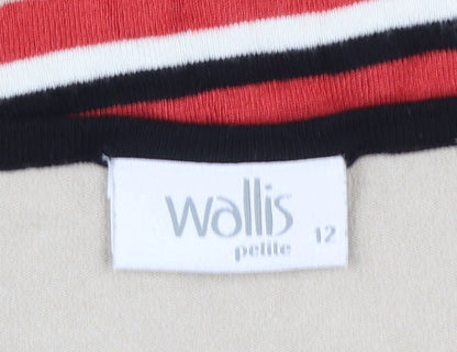 Wallis Women Beige Striped Petite Size 12 Pullover Jumper