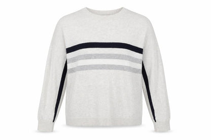 The White Company Women’s Ivory Striped Knit Jumper Size M