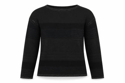 Next Women's Black Striped Crew Neck Long Sleeve Pullover Jumper Size 10