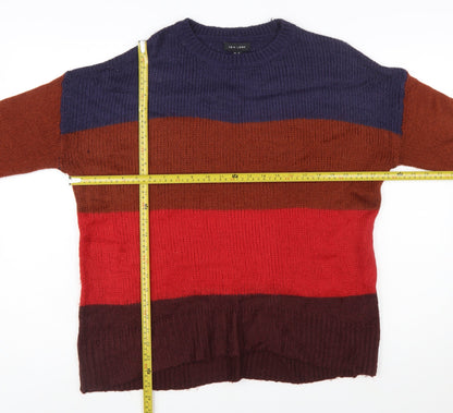 New Look Womens Multicoloured Chunky Knit Striped Pullover Jumper M