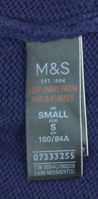 Marks and Spencer Women’s Blue Embroidered Cotton Jumper S