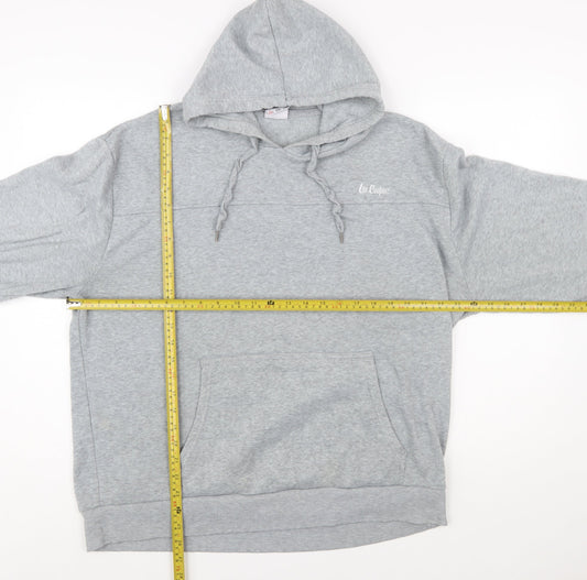 Lee Cooper Mens Grey 2XL Pullover Hoodie with Logo