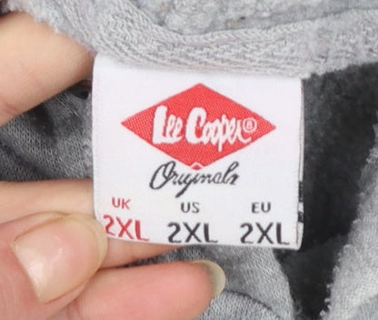 Lee Cooper Mens Grey 2XL Pullover Hoodie with Logo