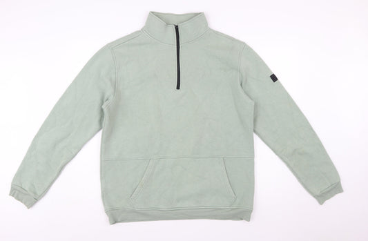 Voi London Men's Green 2XL 1/4 Zip Fleece Sweatshirt