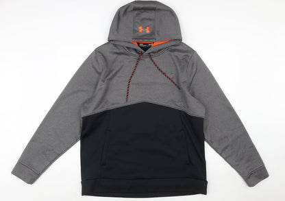 Under Armour Men's Grey Pullover Hoodie L Loose Fit ColdGear