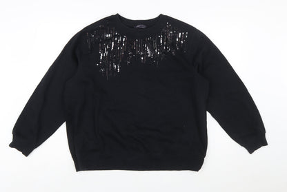 Marks and Spencer Women's Black Sequin Sweatshirt UK16
