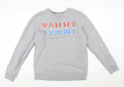 Tommy Jeans Men's Grey Logo Sweatshirt L Regular Fit Pullover