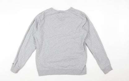 Tommy Jeans Men's Grey Logo Sweatshirt L Regular Fit Pullover