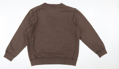 Nike Mens Brown Pullover Sweatshirt L Graphic Crew Neck Sportswear