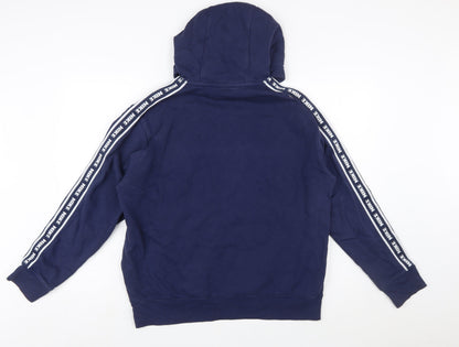 Nike Men's Blue Pullover Hoodie L Regular Fit Logo Fleece