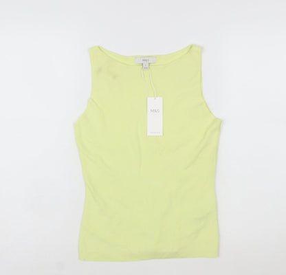 Marks and Spencer Women’s Yellow Tank Top Size M Basic Knit