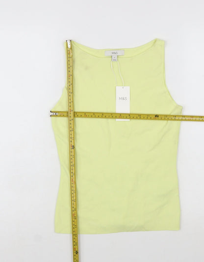Marks and Spencer Women’s Yellow Tank Top Size M Basic Knit