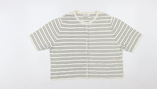 Marks and Spencer Women’s Ivory Striped Knit Cardigan XL