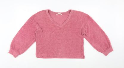 Marks and Spencer Women’s Pink V-Neck Pullover Sweater XS