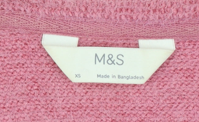 Marks and Spencer Women’s Pink V-Neck Pullover Sweater XS