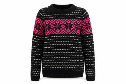 Topshop Women’s Black Geometric Long Sleeve Knit Jumper Size 6