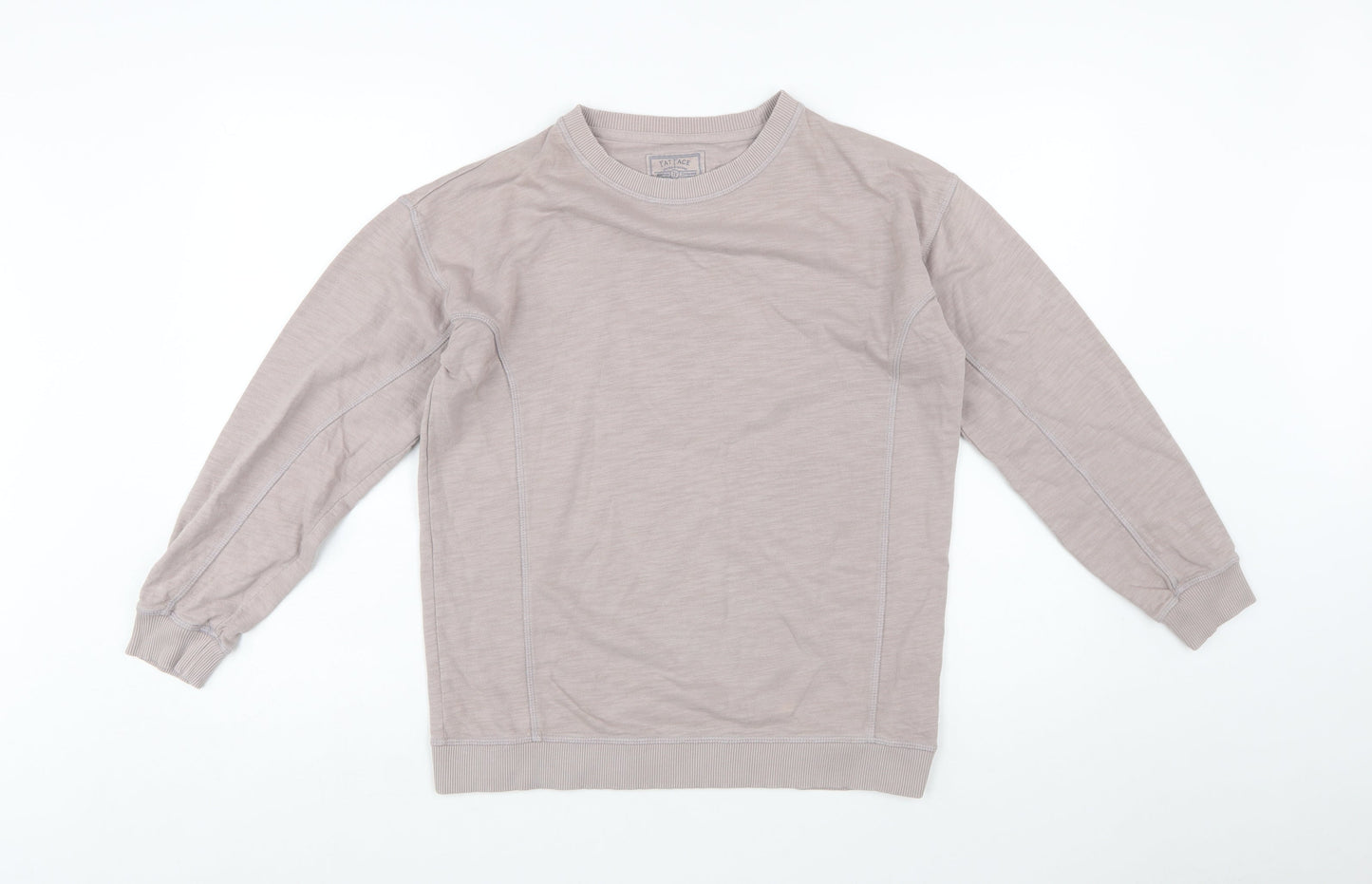 Fat Face Women Beige Small Pullover Sweatshirt Crew Neck Cotton