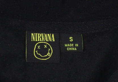 Primark Nirvana Men's Black Pullover Hoodie S Graphic Print