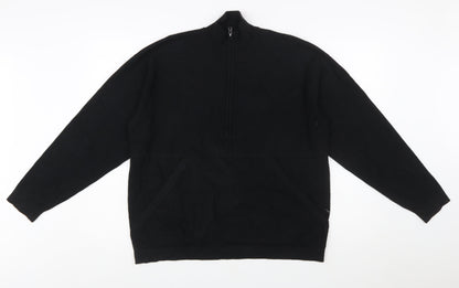 Marks and Spencer Men’s Black Half Zip Knit Jumper Size M Regular