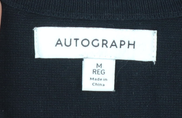 Marks and Spencer Men’s Black Half Zip Knit Jumper Size M Regular