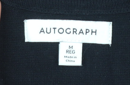Marks and Spencer Men’s Black Half Zip Knit Jumper Size M Regular