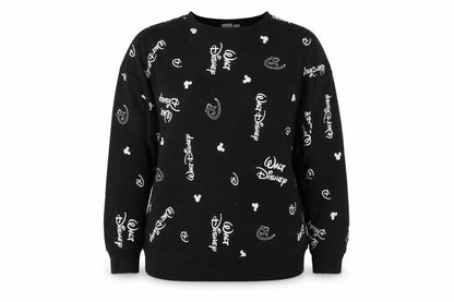 Disney Women’s Black Walt Disney Logo Sweatshirt XL Casual Pullover