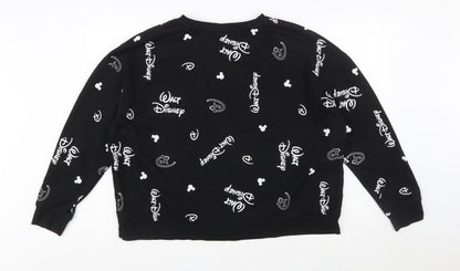 Disney Women’s Black Walt Disney Logo Sweatshirt XL Casual Pullover