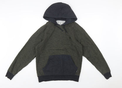 Billabong Men's Green Pullover Hoodie Size S Fleece Cotton Blend