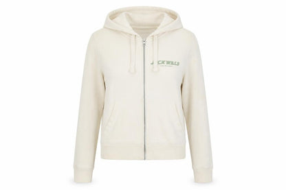Jack Wills Womens Beige Full Zip Hoodie UK 10 Cotton Blend Casual