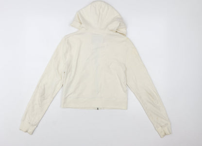 Jack Wills Womens Beige Full Zip Hoodie UK 10 Cotton Blend Casual