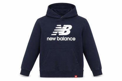 New Balance Boys Blue Pullover Hoodie Size 10-12 Logo Print Cotton Blend