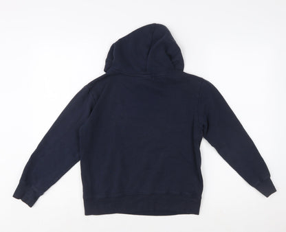 New Balance Boys Blue Pullover Hoodie Size 10-12 Logo Print Cotton Blend